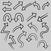 hand drawn arrow, directional sign vector