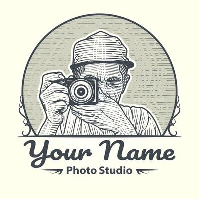 hand drawn photographer, mascot photographer