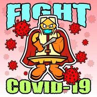 Knight Fight Covid-19 01 vector