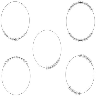 Oval shape border, oval shape frame vector illustration