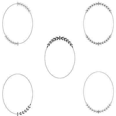 Oval shape border, oval shape frame vector illustration