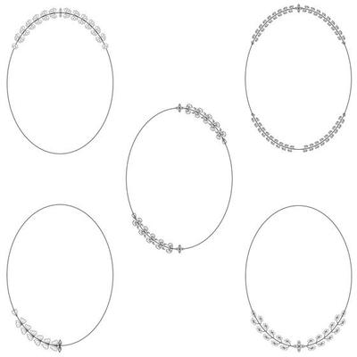 Oval shape border, oval shape frame vector illustration