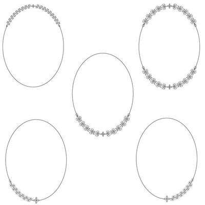 Oval shape border, oval shape frame vector illustration