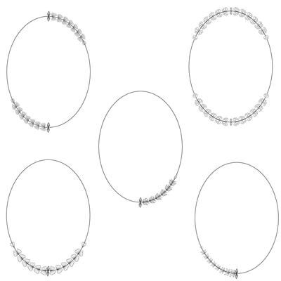 Oval shape border, oval shape frame vector illustration