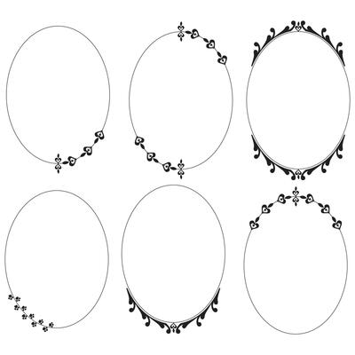 Oval shape border, oval shape frame vector illustration