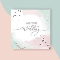 Welcome to the wedding. Template for wedding invitation. Square frame poster. vector