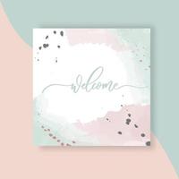 Welcome. Template for wedding invitation. Square frame poster. vector