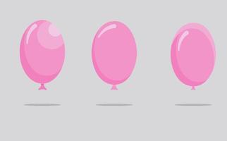 Pink color balloons on a gray background. Vector illustration