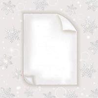 Piece of old whitepaper on christmas background vector. vector