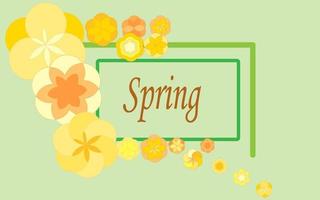 Postcard.Spring.Yellow flowers.Vector illustration vector