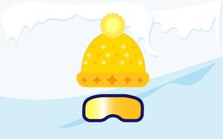 Warm winter hat and ski mask for winter sports. Vector illustration