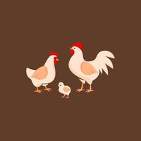 pollo ilustración plana aves de corral y granja