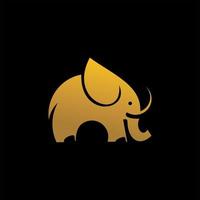 Simple Elephant Illustration Gold Color vector