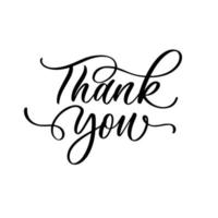 Thank you - handmade lettering calligraphy inscription. vector