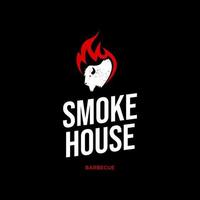 Smoke House Label Graphic Design vector