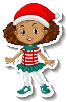 A girl in Christmas costumes vector