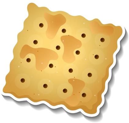 Isolated cracker biscuit in cartoon style