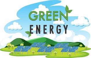 energía verde generada por panel solar vector