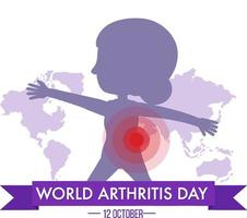 banner del día mundial de la artritis con silueta de mujer vector