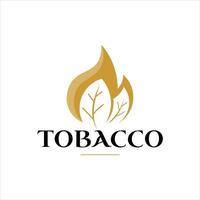 vector de llama de hoja de logotipo de tabaco