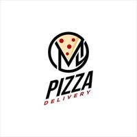 logo de pizza servicio de entrega de comida rapida vector