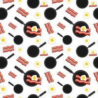 breakfast simple dish meal seamless pattern vector