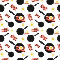 breakfast simple dish meal seamless pattern vector