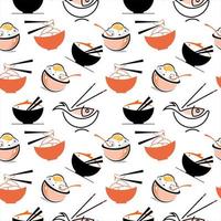 Rice bowl seamless pattern background vector