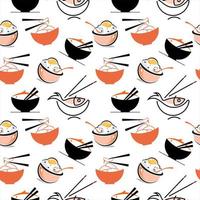 Rice bowl seamless pattern background vector