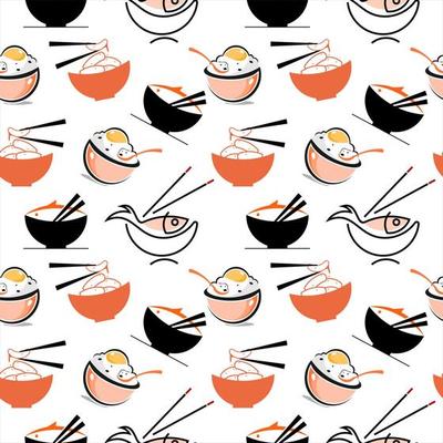 Rice bowl seamless pattern background