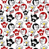 Cartoon rice box seamless pattern vector