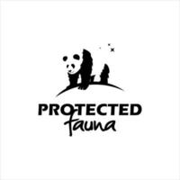 panda la ilustración protegida del oso de asia vector