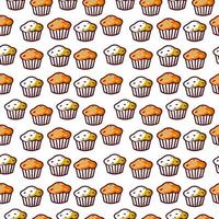 cartoon muffin seamless pattern vector