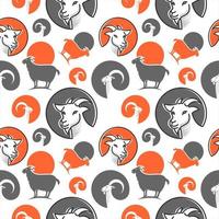 goat head seamless pattern wrap vector