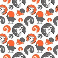 goat head seamless pattern wrap vector