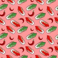 Kimchi seamless pattern vector