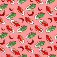 Kimchi seamless pattern vector