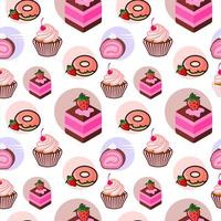 Cartoon sweet bakery seamless pattern vector