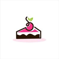 Cherry Cakes Slice Bakery Illustration
