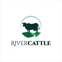 simple cow vector silhouette river cattle