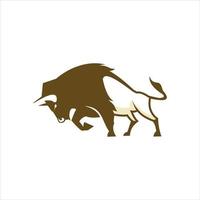 dibujos animados bisonte logo animal ilustración vector