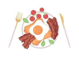English breakfast semi flat color vector object