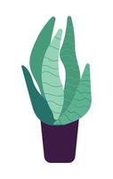 Potted tropical plant semi flat color vector object