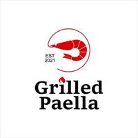 Tasty Seafood Dish Paella Vector