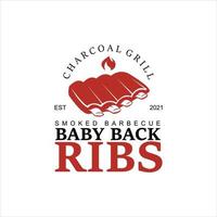 Tasty Food Baby Back Ribs Badge vector