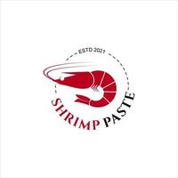 Shrimp Paste Traditional Asian Food Badge vector