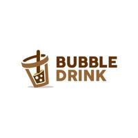 Simple Modern Bubble Drink Fresh Tea vector