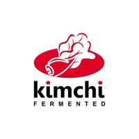 kimchi en vector de placa roja