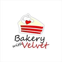 Slice red velvet cake sticker vector