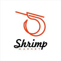 Shrimp seafood market industry illustration vector